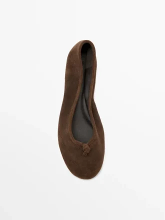 Leather Ballet Flats with Knot