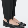 Leather Ballet Flats with Knot