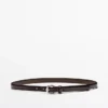 Leather Belt with Arched Buckle