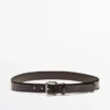 Leather Belt with Square Buckle