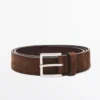 Leather Belt with Square Buckle