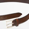 Leather Belt with Square Buckle