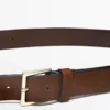 Leather Belt with Square Buckle