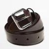 Leather Belt with Square Buckle