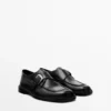 Leather Derby Shoes with Buckle