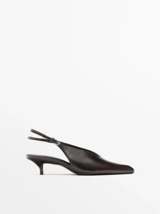 Leather High-Heel Mules