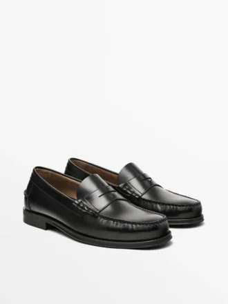 Leather Loafers with Penny Strap