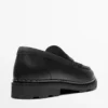 Leather Track-Sole Loafers with Penny Strap