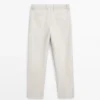 Lightweight Linen Trousers with Herringbone Detail