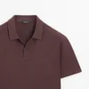 Linen and Cotton Short Sleeve Polo Shirt