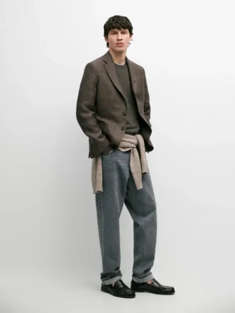 Linen Blazer with Pocket Details