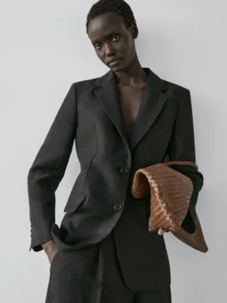 Linen Blazer with Pockets