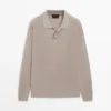 Linen Polo Collar Knit Sweater