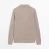 Linen Polo Collar Knit Sweater