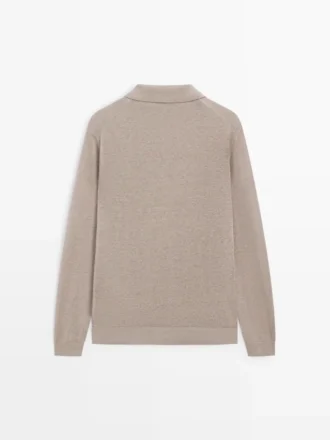 Linen Polo Collar Knit Sweater