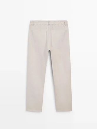 Linen Semi-Jogger Fit Trousers
