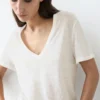 Linen V-Neck T-Shirt