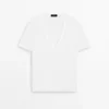 Linen V-Neck T-Shirt