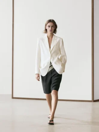 Long Linen Bermuda Shorts