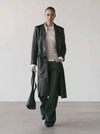 Long Nappa Leather Coat