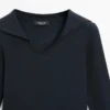 Long Sleeve Knit V-Neck Polo Shirt