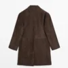 Long Suede Leather Coat