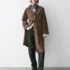 Long Suede Leather Coat