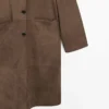 Long Suede Leather Coat