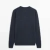 Merino Wool Crew Neck Knit Sweater