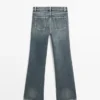 Mid-Rise Straight-Leg Flare Fit Jeans