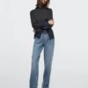 Mid-Rise Straight-Leg Jeans