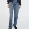 Mid-Rise Straight-Leg Jeans