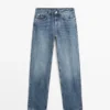 Mid-Rise Straight-Leg Jeans