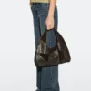 Mid-Size Patchwork Suede Leather Bag