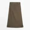 Midi Skirt with Box Pleats