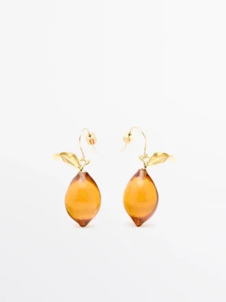 Mini Glass Lemon Earrings