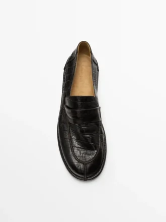 Mock Croc Embossed Loafers
