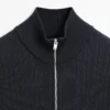 Mock Neck Knit Sweater with Zip