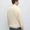 Mock Neck Knit Sweater with Zip