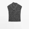 Moulina Knit Vest with Collar Detail