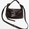 Nappa Leather Bag with Metal Buckle
