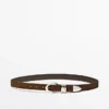 Nappa Leather Belt with Metallic Detail