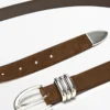 Nappa Leather Belt with Metallic Detail
