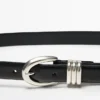 Nappa Leather Belt with Metallic Detail