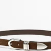 Nappa Leather Belt with Metallic Detail