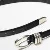 Nappa Leather Belt with Metallic Detail