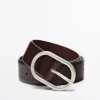 Nappa Leather Belt with Oval Buckle