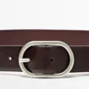 Nappa Leather Belt with Oval Buckle