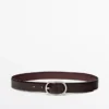 Nappa Leather Belt with Oval Buckle