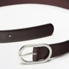 Nappa Leather Belt with Oval Buckle
